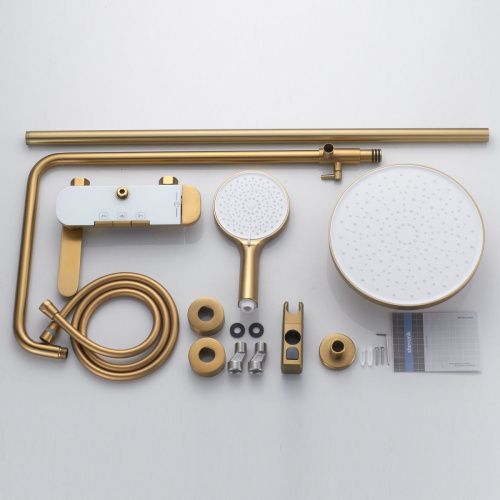 Душевая стойка Shevanik S4726G настенная цвет золото - фото 4