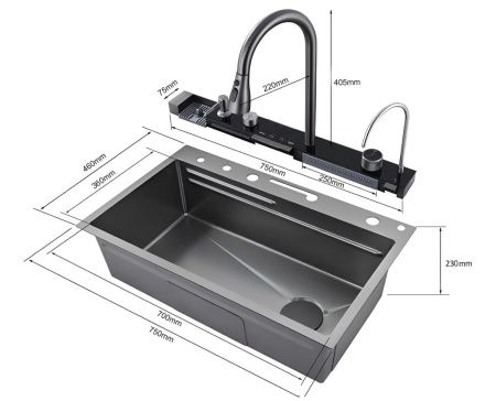 Кухонная мойка Cerutti SPA CT10578 75х45 цвет серый