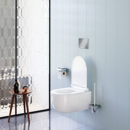 Унитаз подвесной Damixa Scandinavian Pure DX36C1701SC белый с сиденьем микролифт безободковый каскадный смыв - фото 5