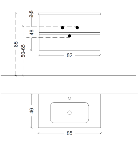 Тумба под раковину Armadi Art Capolda 849-085-A 80х50 подвесная цвет черный - фото 2