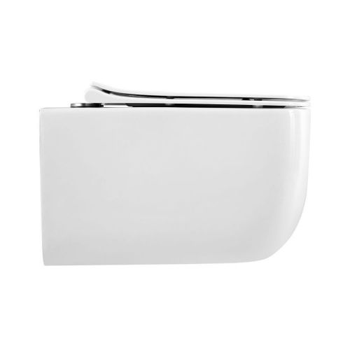 Унитаз подвесной Art&Max Monza AM232CHR/SC белый с сиденьем микролифт каскадный смыв - фото 2