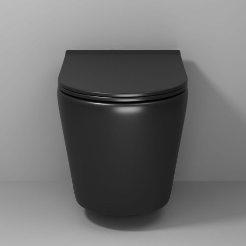 Унитаз подвесной Grossman Fly GR-4478BMS черный с сиденьем микролифт безободковый каскадный смыв - фото 3