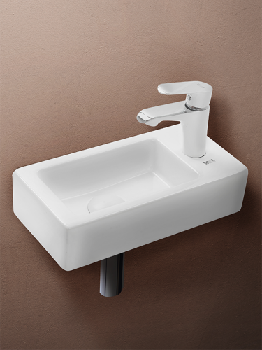 Раковина из сантехнического фаянса WeltWasser WW SK 10000003873 40х20 подвесная цвет белый 1 отверстие под смеситель - фото 2