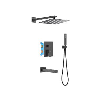 Душевая система Aquatek ЛИБРА AQ1673MB встраиваемая в стену цвет черный