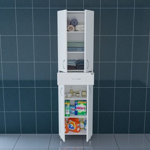 Шкаф-пенал СанТа Стандарт 501013 50х180 напольный цвет белый - фото 2