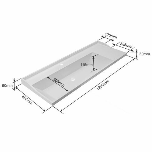 Раковина из искусственного камня СанТа Sirius120 120х50 накладная цвет белый - фото 2