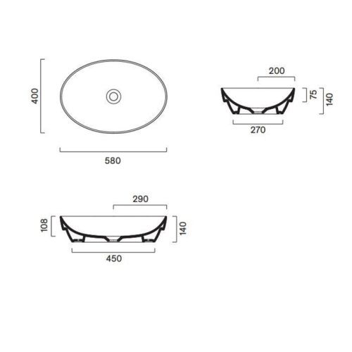 Раковина керамическая Catalano Sfera 524580001 60 см полувстраиваемая цвет белый без отверстий под смеситель - фото 2