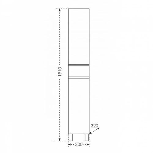 Шкаф-пенал СанТа Марс 700247 30х180 напольный цвет белый - фото 2