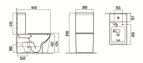 Унитаз напольный с бачком CeramaLux 2170AXMH светло-серый с сиденьем микролифт безободковый каскадный смыв - фото 2