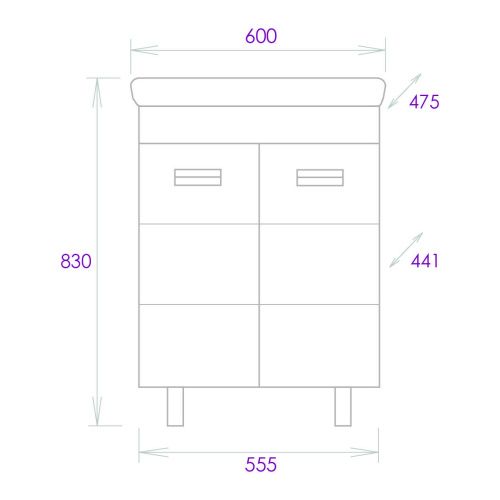 Тумба под раковину Onika Балтика 106139 60х40 напольная цвет белый - фото 3