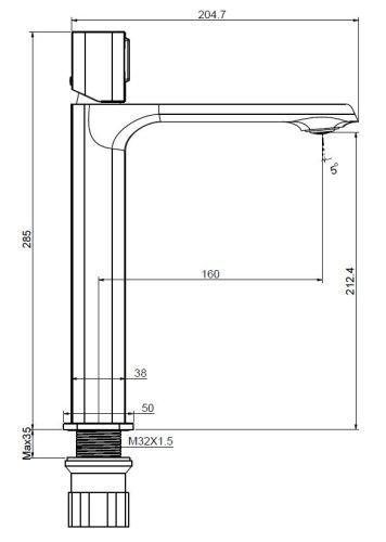 Смеситель для кухни Creavit AL6500S на мойку черный - фото 2
