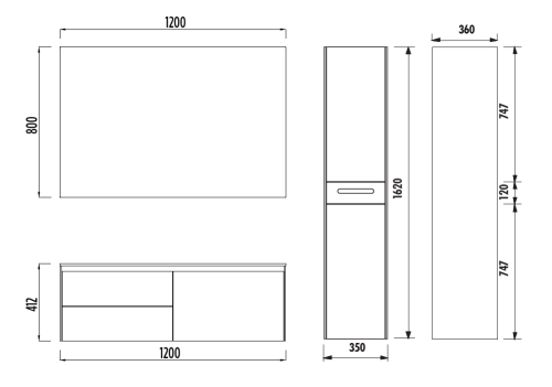 Тумба с раковиной Creavit Flat FA0120.42.MBY+FA120.00 120х50 - фото 2