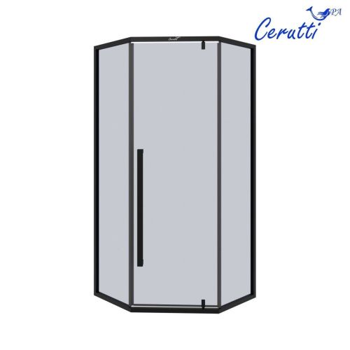 Душевой уголок Cerutti SPA C3AB 90х90 стекло прозрачное профиль черный без поддона - фото 3