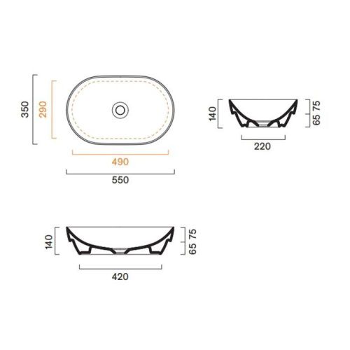 Раковина керамическая Catalano Sfera 524550001 60 см полувстраиваемая цвет белый без отверстий под смеситель - фото 2