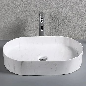 Раковина из сантехнического фарфора Cerutti SPA CR0055B MMW1 50х40 накладная цвет белый без отверстий под смеситель