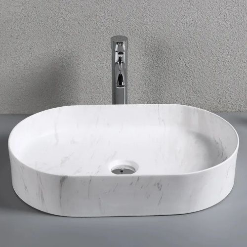 Раковина из сантехнического фарфора Cerutti SPA CR0055B MMW1 50х40 накладная цвет белый без отверстий под смеситель