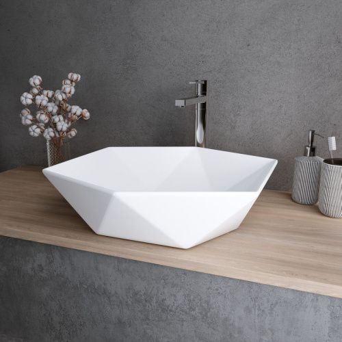 Раковина из сантехнического фаянса Grossman GR-3029 50х50 накладная цвет белый без отверстий под смеситель - фото 3