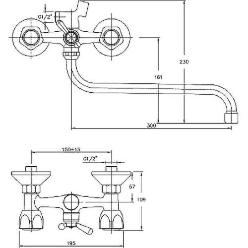 Смеситель для ванны и душа Haiba HB2209 настенный хром - фото 2