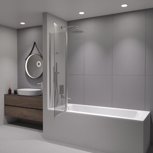 Душевая шторка на ванну RGW Screens 03111110-11 100х140 стекло прозрачное профиль хром ориентация универсальная - фото 2