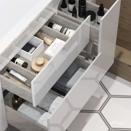 Тумба с раковиной Alavann Eva ALV0974000 100х50 подвесная цвет белый - фото 2