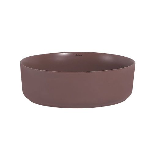 Раковина из сантехнического фаянса Abber BEQUEM AC2108MC 40х40 накладная цвет коричневый без отверстий под смеситель - фото 2