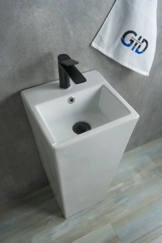Раковина керамическая Gid Autonomo 81104 30х30 напольная цвет белый 1 отверстие под смеситель - фото 2