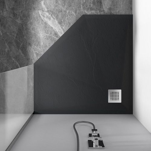 Душевой поддон из искусственного камня Vincea H25 VST-4SP9090A 90х90 черный - фото 2