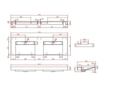 Раковина из искусственного камня Armadi Art Flat 859-140-NM 140х50 подвесная цвет черный без отверстий под смеситель - фото 2