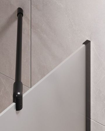 Душевая шторка на ванну Timo T21 90х140 стекло матовое профиль черный ориентация универсальная