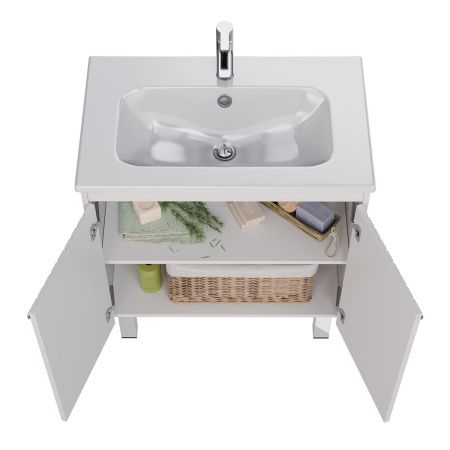 Тумба под раковину LeMark Romance LM07R80T 70х50 напольная цвет белый