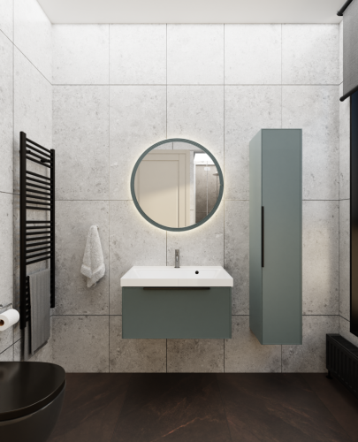 Тумба с раковиной La Fenice SIMPLA NFNC-01-SIM-G-60-3-60 60х50 подвесная цвет серый - фото 4