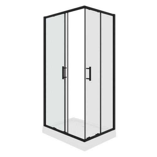 Душевой уголок Parly ZQ121B 120х80 стекло прозрачное профиль черный с поддоном - фото 3
