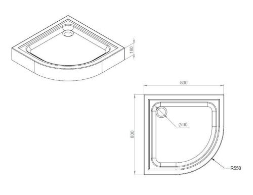 Душевой поддон акриловый Am.Pm Gem W90T-401-080W 80х80 белый с ножками - фото 3