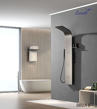Душевая панель Cerutti SPA CT9254 настенная цвет черный