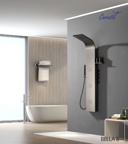 Душевая панель Cerutti SPA CT9254 настенная цвет черный