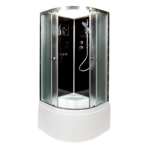 Душевая кабина AvaCan B10BLACK 100х100 четверть круга без крыши ориентация универсальная - фото 2