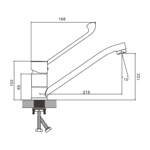 Смеситель для кухни BELZ B70019-3 на мойку оружейная сталь - фото 2
