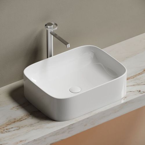 Раковина из сантехнического фарфора Ceramica Nova ELEMENT CN6052 50х40 накладная цвет белый без отверстий под смеситель - фото 4