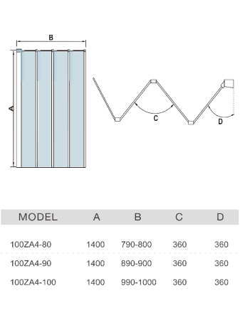 Душевая шторка на ванну WeltWasser WW100 10000002758 80х140 стекло прозрачное профиль хром ориентация универсальная
