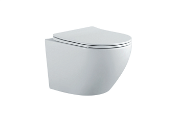 Унитаз подвесной Aquatek ЕВРОПА AQ1901-MW белый с сиденьем микролифт безободковый каскадный смыв