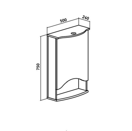 Зеркало-шкаф Runo Фортуна 00000001027 50х80 подвесной цвет белый - фото 2