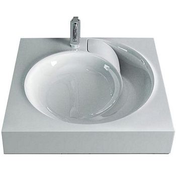 Раковина из искусственного камня Jorno 4627173210140 60х60 накладная цвет белый