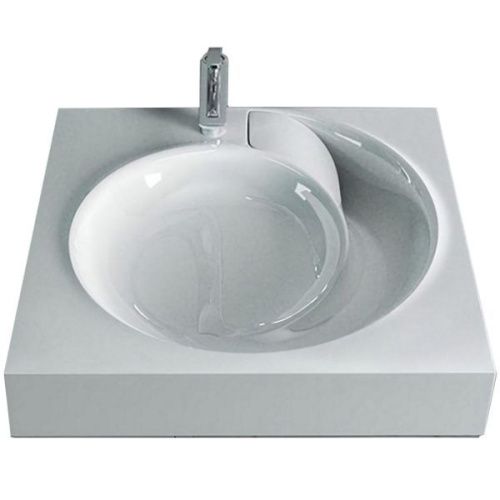 Раковина из искусственного камня Jorno 4627173210140 60х60 накладная цвет белый