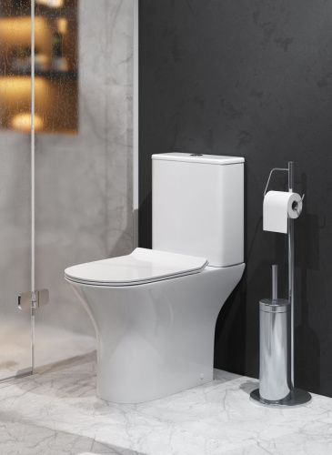 Унитаз напольный с бачком Grossman Classic GR-4465S белый с сиденьем микролифт безободковый каскадный смыв - фото 5