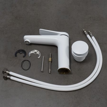 Смеситель LeMark Bronx LM3737MW на раковину белый