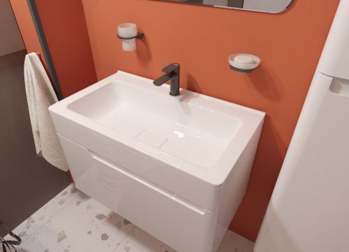 Раковина из искусственного камня Эстет Каре Люкс ФР-00015274 90х50 накладная цвет белый - фото 4