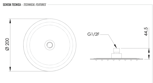 Верхний душ Remer 357UFM20X 20х20 хром - фото 2
