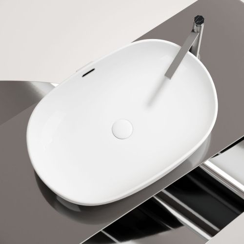 Раковина из сантехнического фарфора Ceramica Nova ELEMENT CN6064 60х40 накладная цвет белый без отверстий под смеситель - фото 4