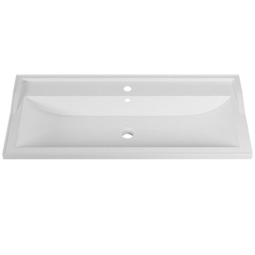 Раковина из искусственного камня Uperwood Family 293020631 100х50 полувстраиваемая цвет белый - фото 4