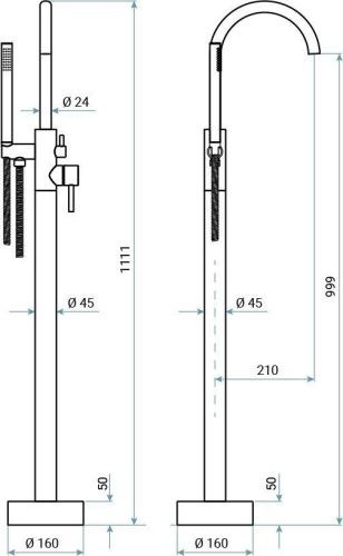 Смеситель Emmevi Piper 45030/CR напольный хром - фото 2